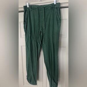 Teal Drawstring Linen Joggers